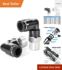 Male Elbow 1/4 Inch Tube OD x 1/4 Inch NPT Thread 90 Push to Connect Fittings...