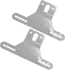 2PCS Aluminum Trailer License Plate Bracket with Light Mount Hole, Universal Sil