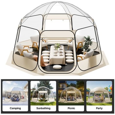 Pop Up Clear Bubble Sports Tent Weatherproof 10x9.2ft/11x10.2/12x11.1/15x13.8ft