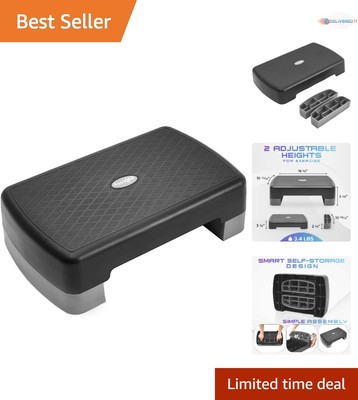 Aerobic Exercise Step Platform Plastic 18.9 Inch Adjustable Height Home Gym