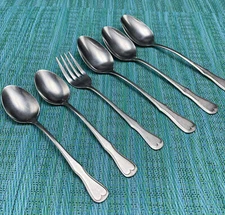 6 pcs EKCO Eterna Stainless Sommerville 3 Soup Spoons 2 Teaspoons 1 Salad Fork