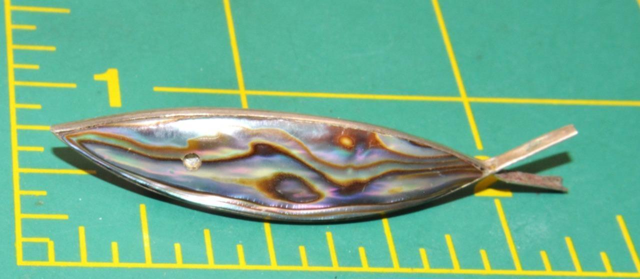 Vtg Signed EHC STERLING Abalone Mother of Pearls … - image 2