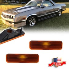 Amber Lens Front Bumper Side Marker Lights For 1982-1987 El Camino Caballero