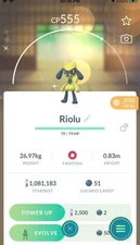 Pokemon Shiny Riolu - TRA'DE 1 mill Dust GO - Read Description