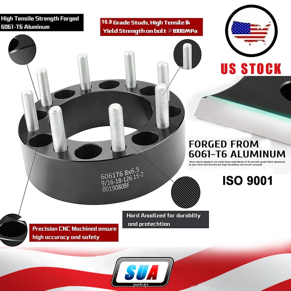 2Pc 25mm 1" thick 5x4.5 5 Lugs 12x1.5 Wheel Spacers for 2005-2013 Kia Sportage Foto 4 de 4