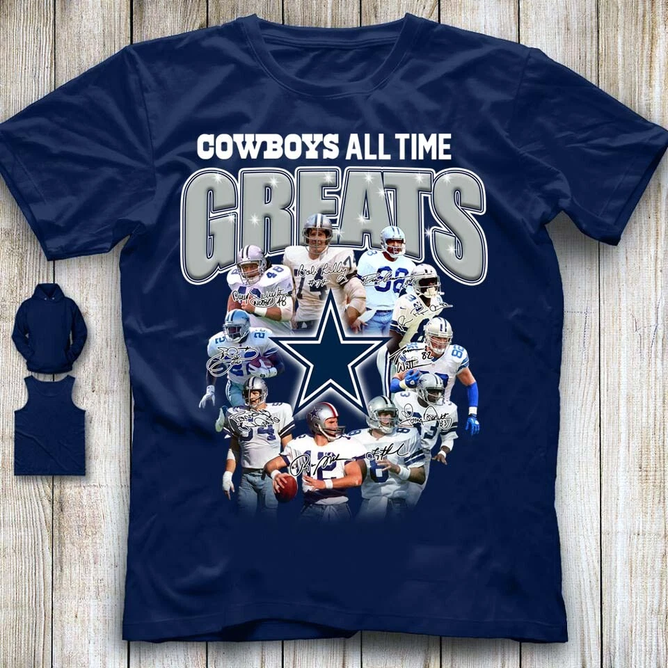 Dallas Cowboys All Time Great Football Player Navy t-shirt