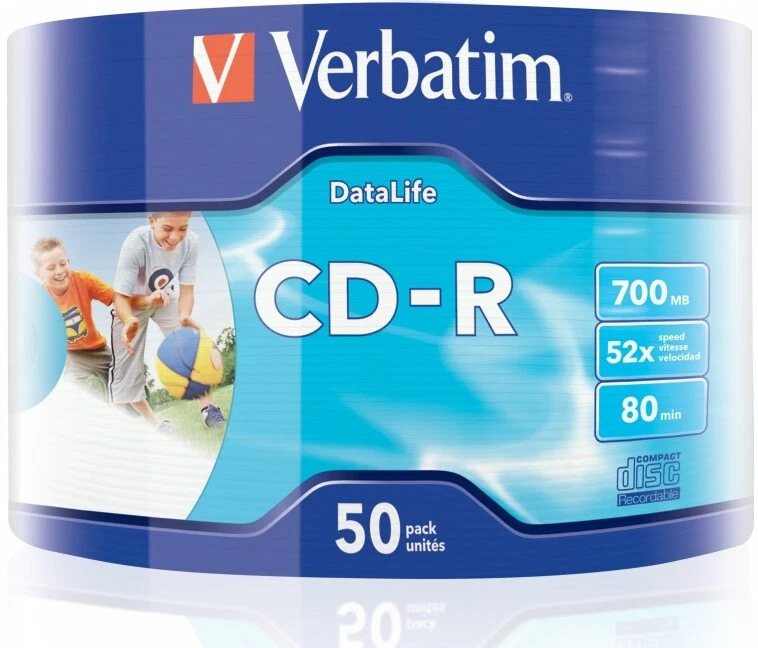 50 Verbatim CD-R Bedruckbar 700Mb 80Min 52x White Inkjet Printable 50er Shrink