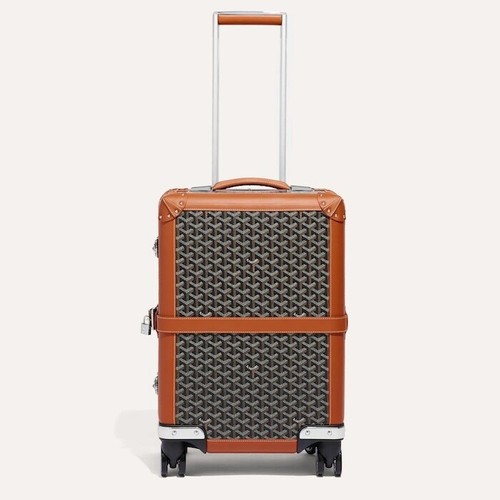Goyard Bourget PM Travel Trolley Carry Bag Trunk Case Box Brown Auth New proof - Picture 2 of 10