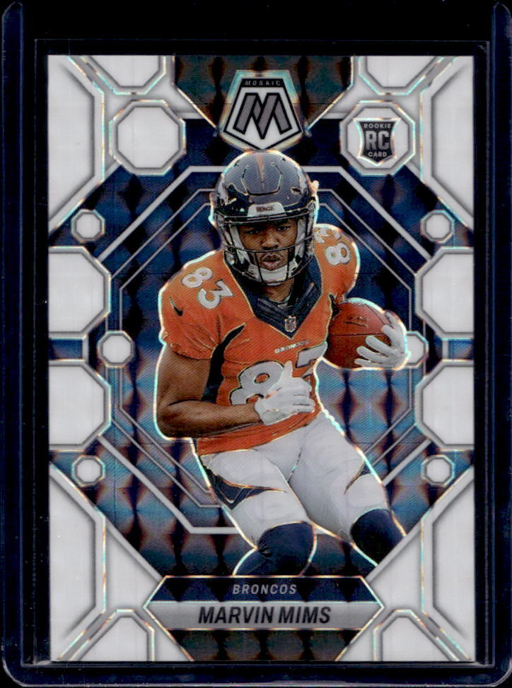2023 Panini Mosaic Marvin Mims White RC #12/25 #346 Broncos
