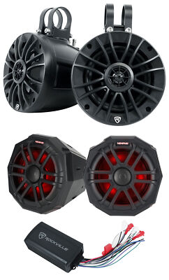 (2) Memphis TLN65FE Speakers+Tower Speakers+Bluetooth Amp Fits Honda Talon 2019+