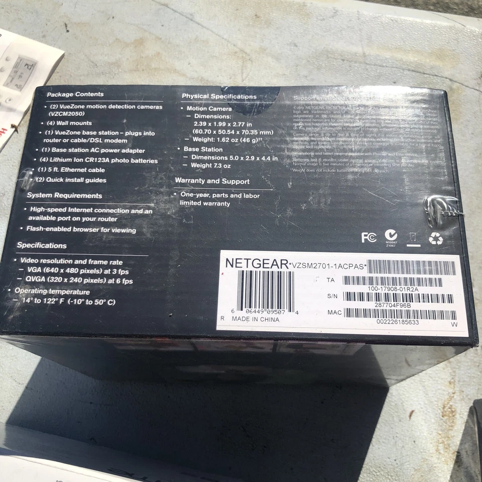 NETGEAR VUEZONE Wire-free Video Monitoring System Dual Cam, New In Box - Image 2 of 2