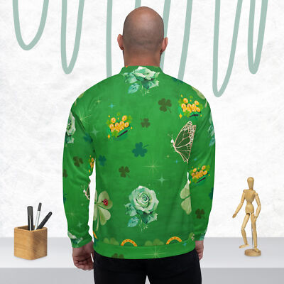 Lucky Clover Unisex Bomber Jacket