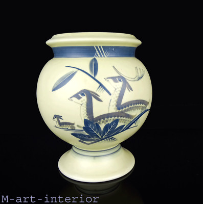 Royal Copenhagen Aluminia Faience Vase,Gazellen Dekor, Gazells, Denmark Art Deco