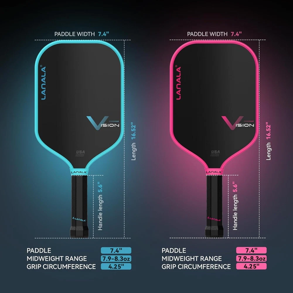 Pickleball Paddle Raw Carbon Fiber T700 Abrasion-Resistant Surface, 16MM USAPA