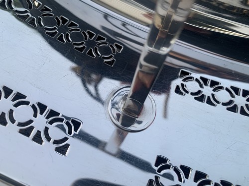 Stylish Vintage Retro Serving Tray Silver Plate Bakelite Handle Mid Century - Picture 12 of 12