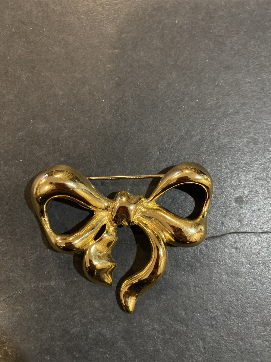 Vintage Givenchy Paris New York Bow Brooch Pin Gold Tone | eBay