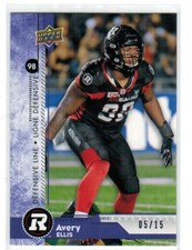2018 Upper Deck CFL Football Purple Parallel 88 Avery Ellis Ottawa Redblacks /15