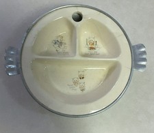 Vintage 1944 Ceramic Bartsch Baby Warming Feeding divided Dish Plate