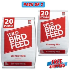 Economy Mix Wild Bird Feed, Value Bird Seed Blend, Dry, 20 lb. Bag 2 PACK