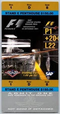 2001 F1 SAP Grand Prix Penthouse Ticket Indianapolis IMS Formula One Racing #8