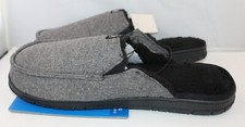 Hurley Relay Mens Size XL 12-13 Comfort Memory Foam Gray Slip On Fur Slippers