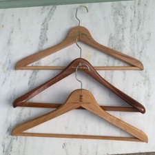 Vintage Wood Advertising Hangers - Hotels  Spa Lot of 3