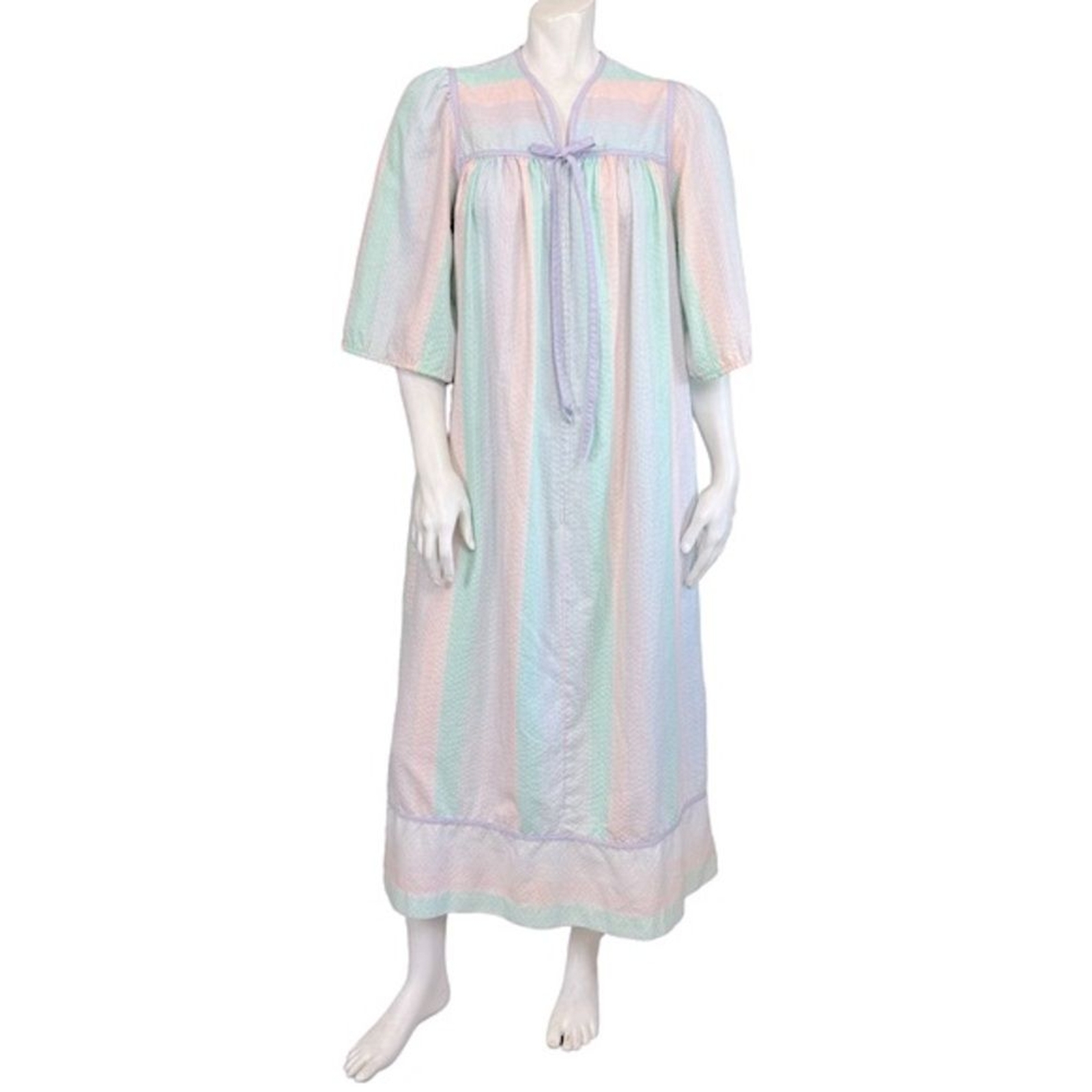 VINTAGE Komar Pastel Pink Green Purple Striped Co… - image 1