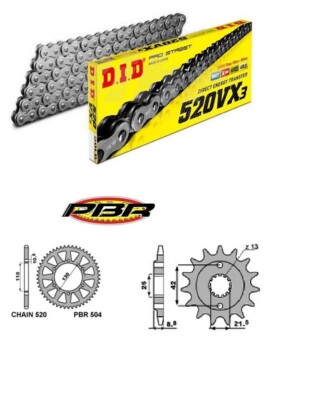 GETRIEBE KAWASAKI NINJA 400 2018 2020 KETTE DID VX3 520 KRONE RITZEL