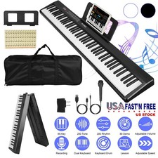 Foldable 88 Key Piano Electronic Keyboard with Full Size Semi-Weighted Keys