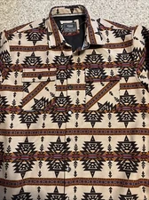Nomad Craft Flow Latte Espresso Aztec Twill Shacket Southwestern Buttons Men XL