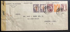 1945 Lima Peru Censored Commercial Cover To Stamford CT USA