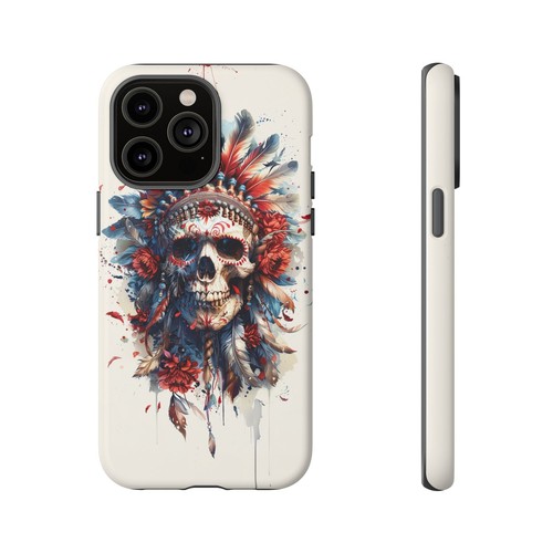 Feather Headdress Chief Skull Phone Case for iPhone, Samsung Galaxy, Pixel - 第 26/173 張圖片