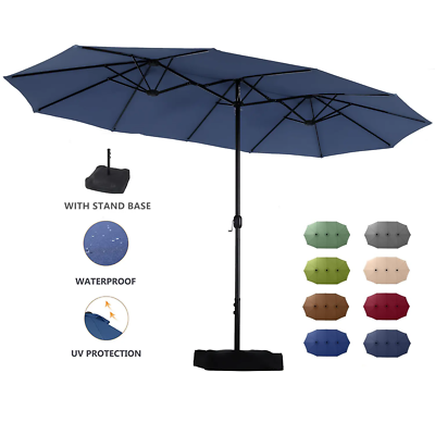 15 ft round patio umbrella Amazon.com : Amazon Basics Oversize Outdoor Market with Base, x 6.9 ft, Burgundy Red : Patio, Lawn & Garden this twin outdoor umbrella will provide roomy shading space for you to enjoy the coolness Ainfox 15 ft Outdoor Patio