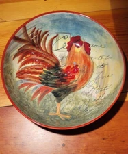 Vintage Certified International Le Rooster 13" Pasta/Salad Serving Bowl