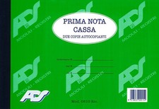 Registro Prima Nota Cassa Due Copie Autocopianti ADS 50 Fogli 21,5x15 cm.