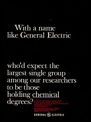 1967 General Electric Chemical & Metallurgical Engineering Degrees  Print Ad