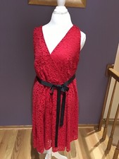 Lane Bryant womens red lace dress size 18