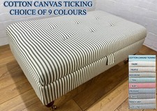 AUFBEWAHRUNGSHOCKER - BOX - SCHEMEL - BETTABSCHLUSSHOCKER - OTTOMANE - EGGE LEINENSTREIFEN