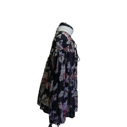 Madisonne Boho Quaste Langarm Poet Top schwarz, pink Small - Bild 5 von 8