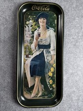 Vintage &lsquo;73 Coca-Cola Tin Serving Tray Roaring 20&rsquo;s Flapper Autumn Girl By Mizen