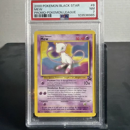 2000 POKEMON PROMO BLACK STAR POKEMON LEAGUE #8 MEW PSA 7