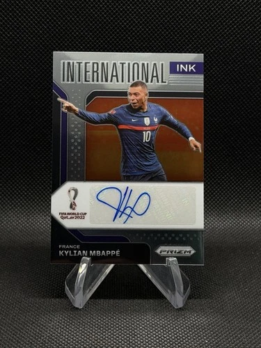 Kylian Mbappe 2022 Panini Prizm FIFA World Cup Qatar International Ink Auto I-KM