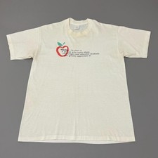 Vintage 90s Teacher Appreciation Shirt White Single Stitch Polycotton Size XL