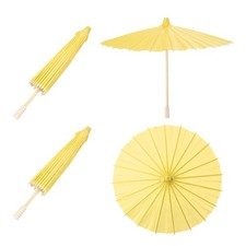 2 Pcs Paper Umbrellas ,12" Paper Parasol Umbrella for Craft,Yellow