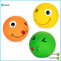 Hundespielzeug 2,8 Zoll Latex Quietschball Smiley Gesicht Interaktiv 3 StüCk