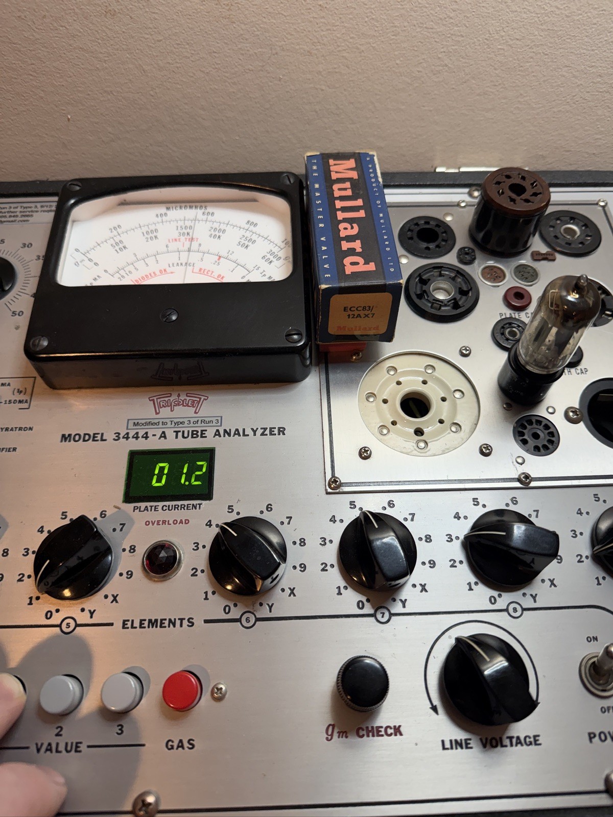 Rare NOS Mullard 12AX7 ECC83 Tube mC1 1956 Sq Get Amplitrex Test 12AX7A B339 D