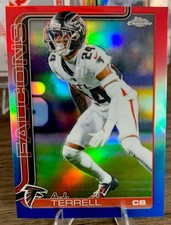 2025 Topps Chrome Football #19 A.J. Terrell Red White Blue Refractor Falcons 🔥