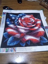 CT134 30x30 Rose Flower Diamond Painting Kit Canvas w/ Symbol Legend Guide