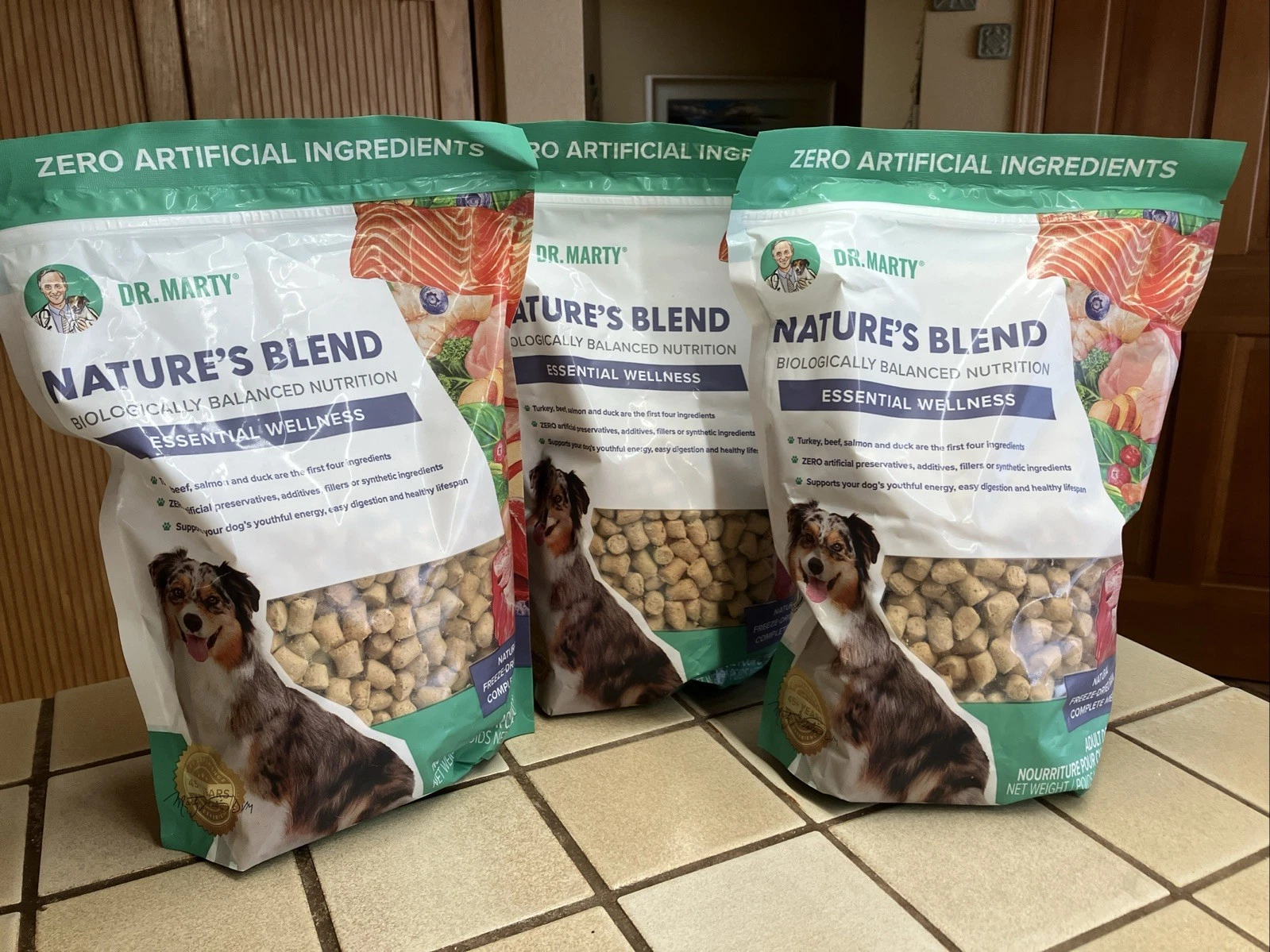 DR. MARTY NATURE'S BLEND ADULT DOG FOOD 3 BAGS X 16-OZ NEW SEALED FREE SHIP