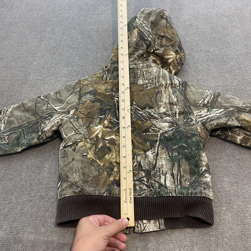 Carhartt Camo Jacket Youth XS 4-5 Realtree Camouflage Hooded Hunting Coat Kids - Picture 8 of 9